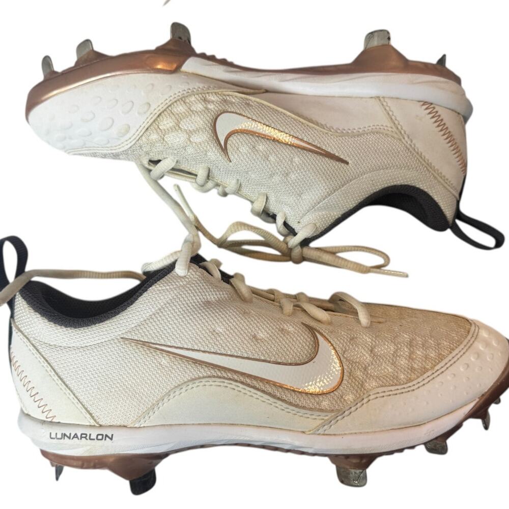 Nike Lunar Hyperdiamond Pro Size 7 Softball Cleat‎ White Rose Gold EUC